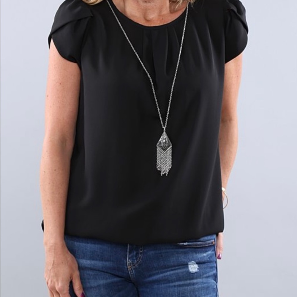 Black Tulip Sleeve Top